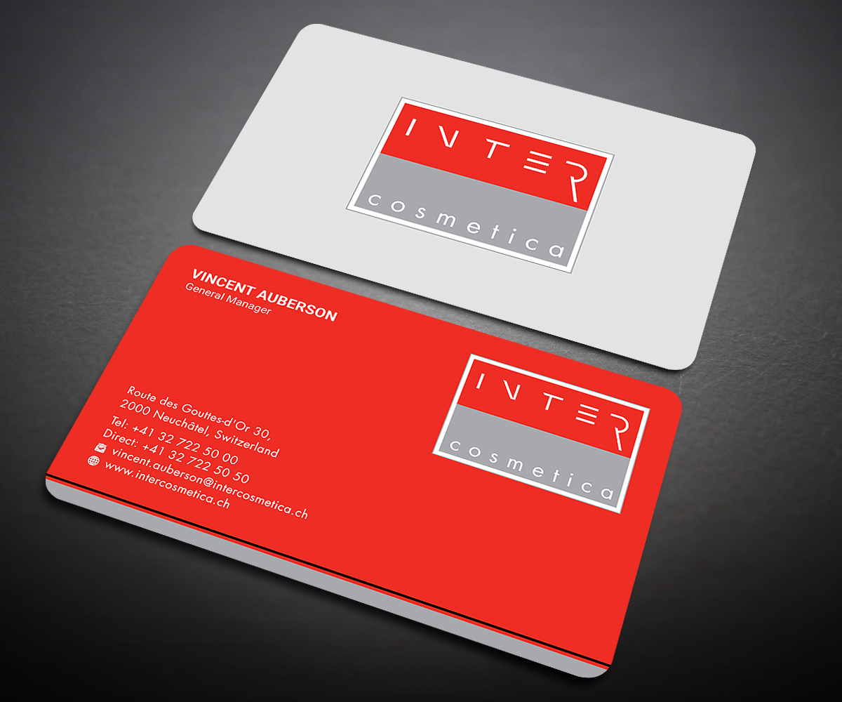 Business Card Design by Designers Hub for Intercosmetica Neuchâtel SA | Design #19885420
