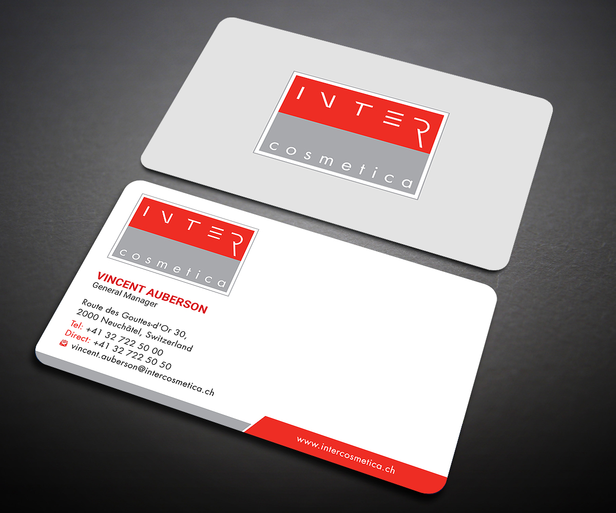 Business Card Design by Designers Hub for Intercosmetica Neuchâtel SA | Design #19885653