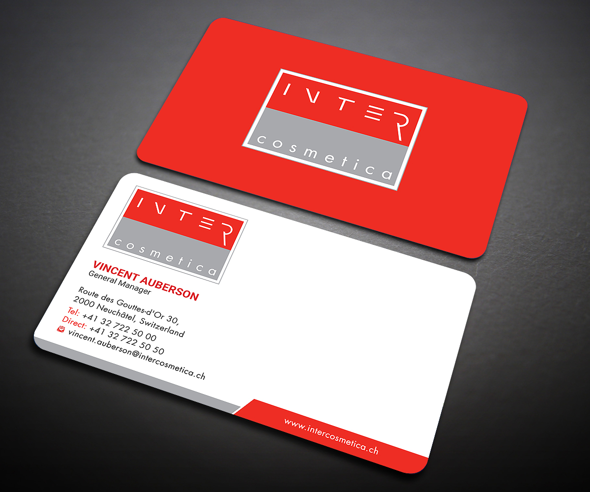 Business Card Design by Designers Hub for Intercosmetica Neuchâtel SA | Design #19885673
