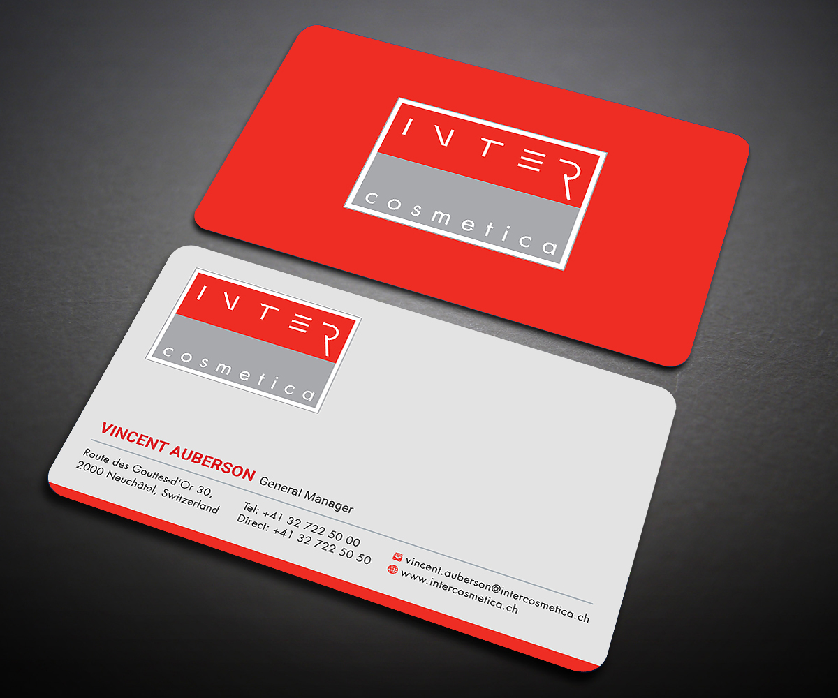 Business Card Design by Designers Hub for Intercosmetica Neuchâtel SA | Design #19885731