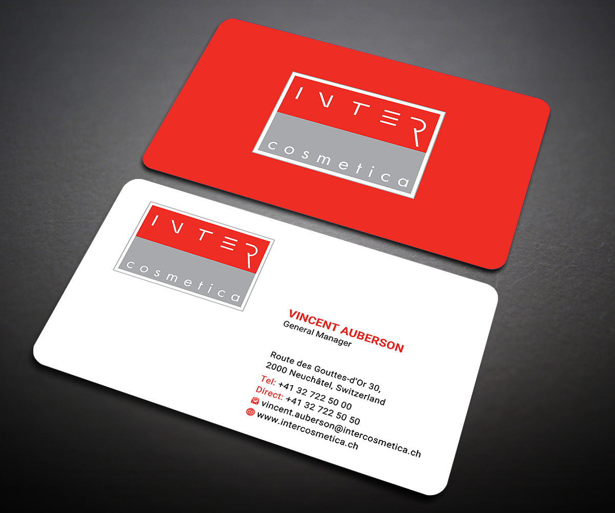 Business Card Design by Designers Hub for Intercosmetica Neuchâtel SA | Design #19886040