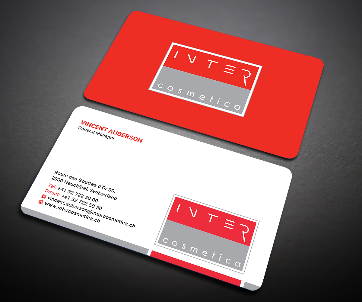 Business Card Design by Designers Hub for Intercosmetica Neuchâtel SA | Design #19886140