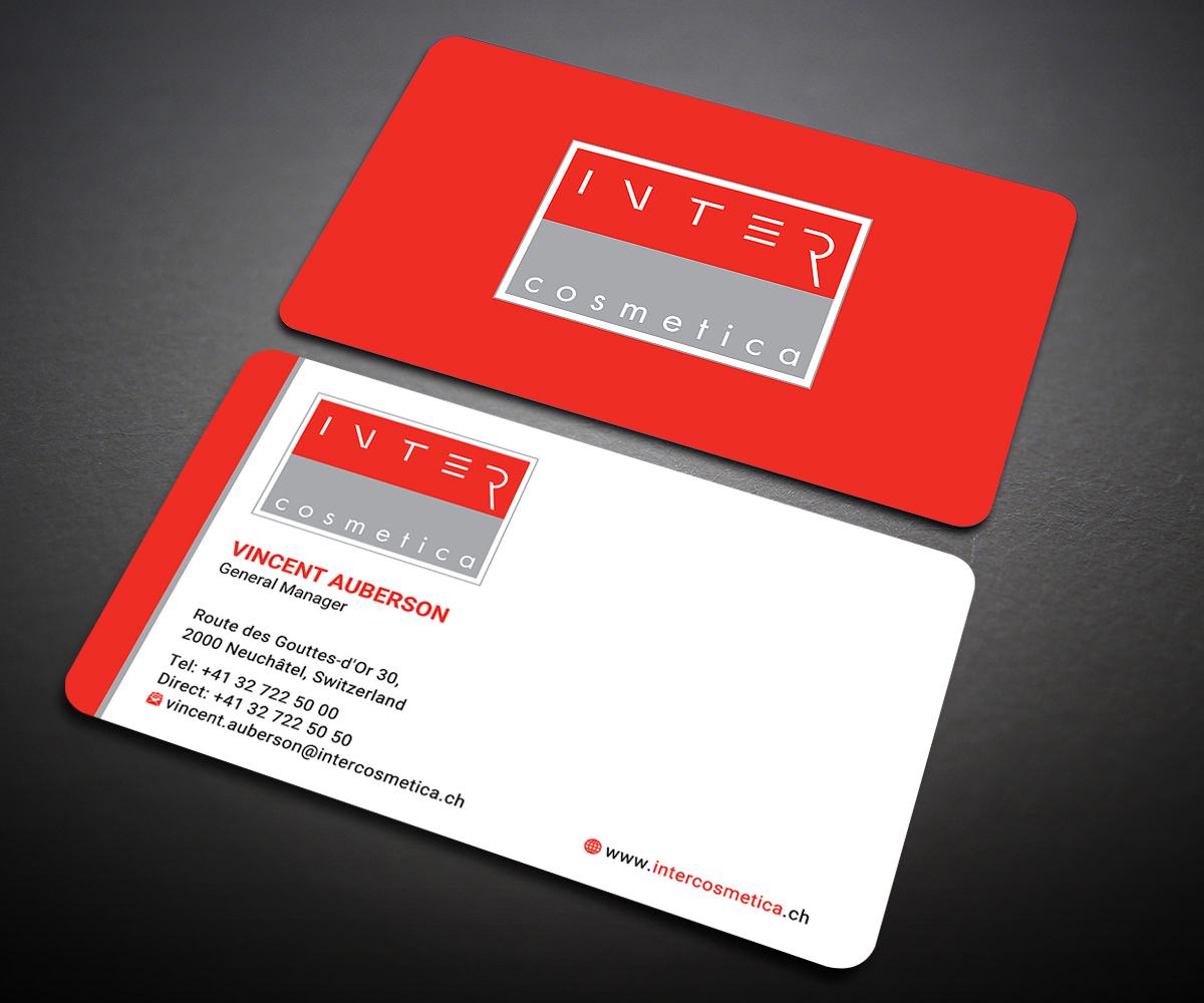 Business Card Design by Designers Hub for Intercosmetica Neuchâtel SA | Design #19886200