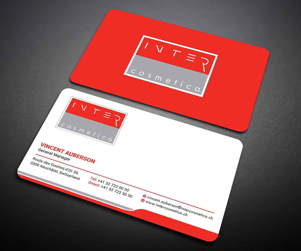 Business Card Design by Designers Hub for Intercosmetica Neuchâtel SA | Design #19886315