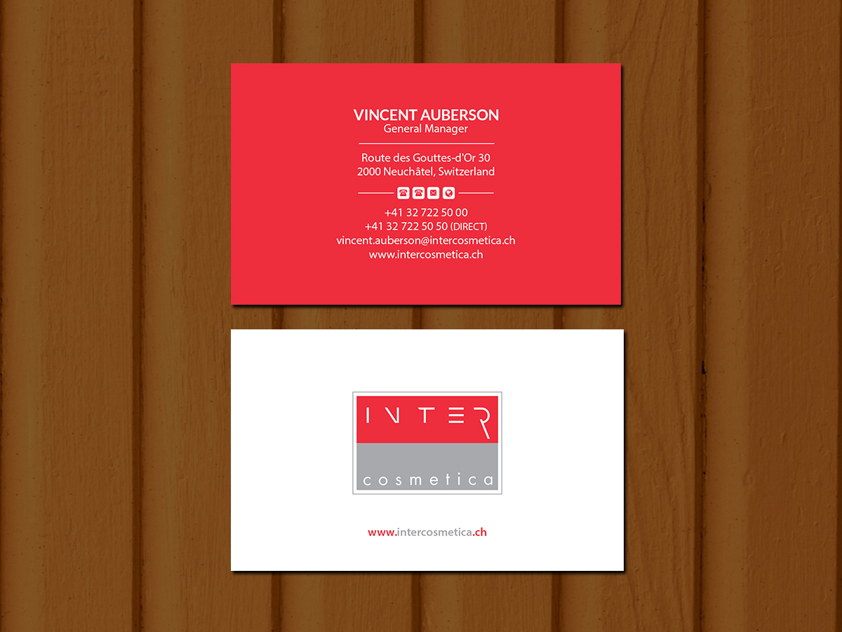 Business Card Design by Creations Box 2015 for Intercosmetica Neuchâtel SA | Design #19891635
