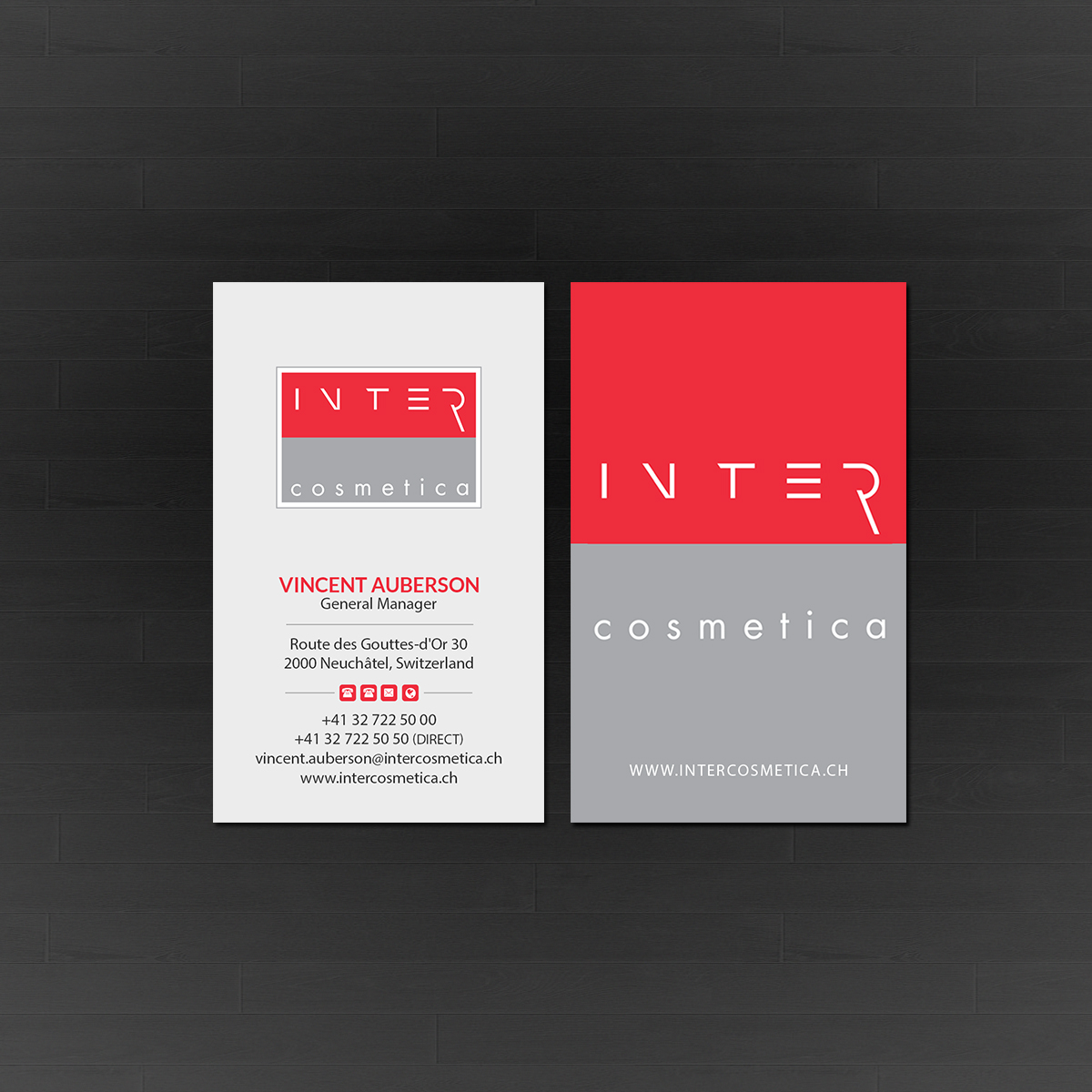 Business Card Design by Creations Box 2015 for Intercosmetica Neuchâtel SA | Design #19891640