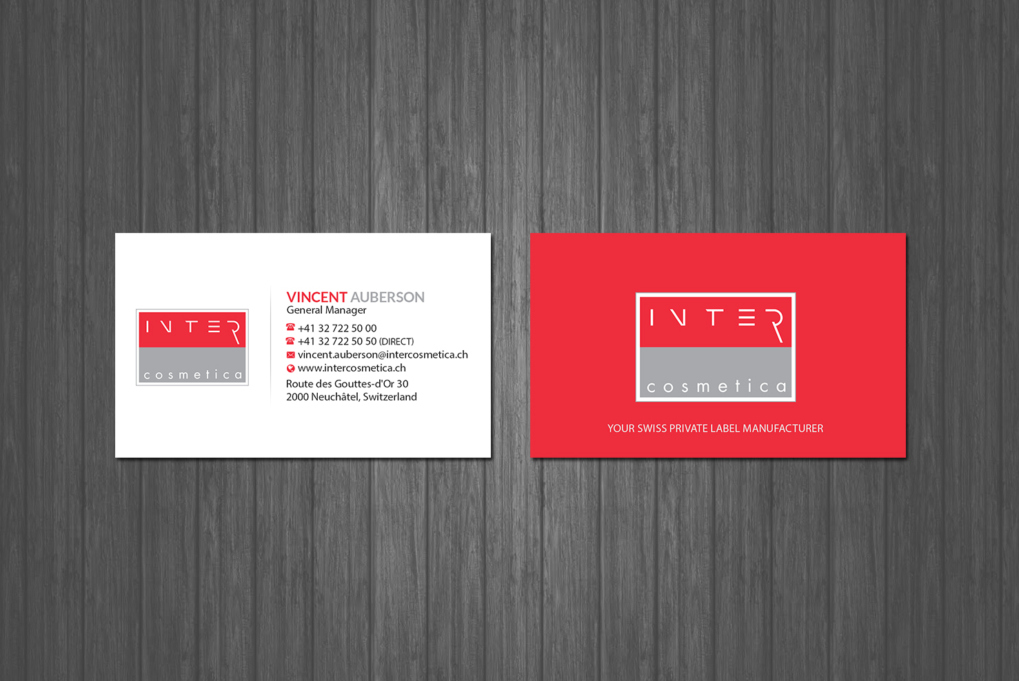 Business Card Design by Creations Box 2015 for Intercosmetica Neuchâtel SA | Design #19891655