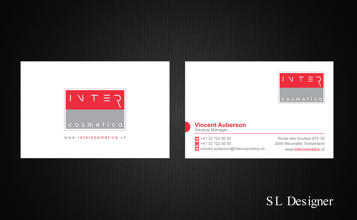 Business Card Design by SL Designer for Intercosmetica Neuchâtel SA | Design #19888696
