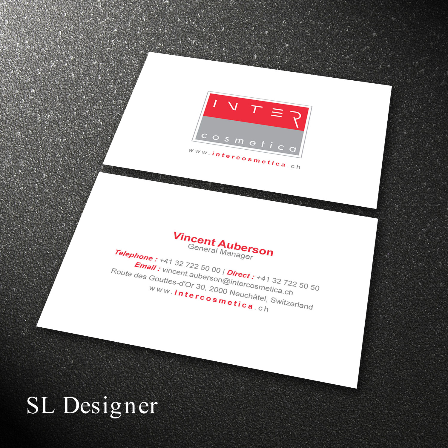 Business Card Design by SL Designer for Intercosmetica Neuchâtel SA | Design #19888701