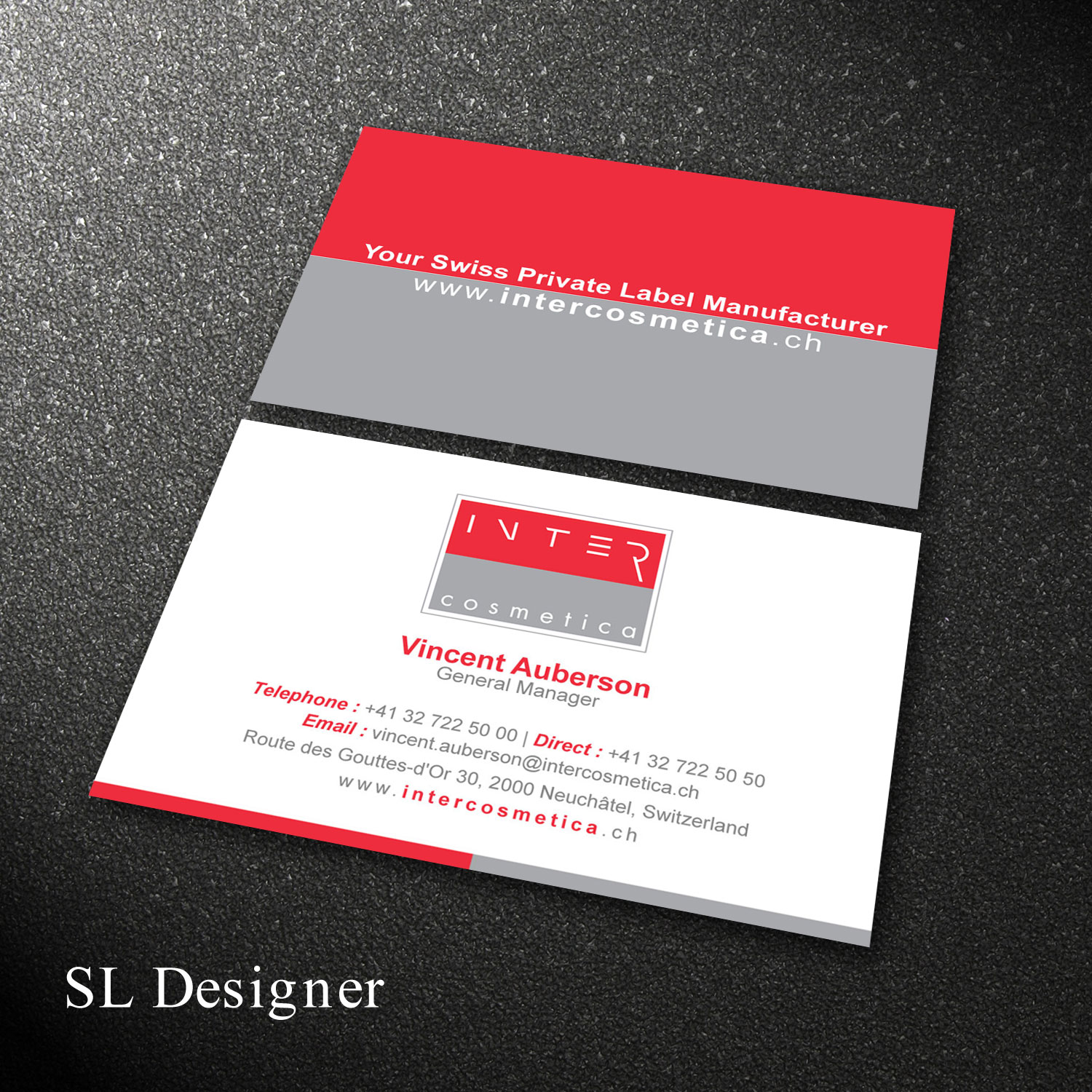 Business Card Design by SL Designer for Intercosmetica Neuchâtel SA | Design #19888703