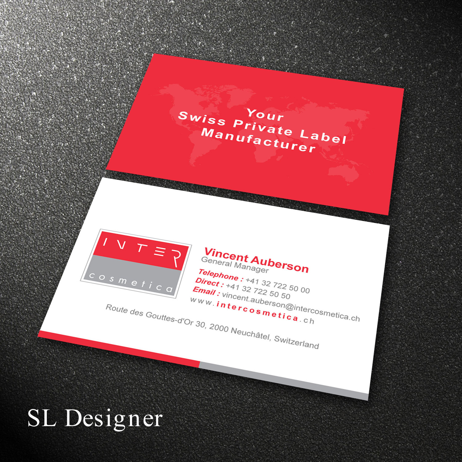 Business Card Design by SL Designer for Intercosmetica Neuchâtel SA | Design #19888710