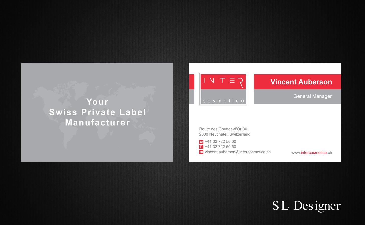 Business Card Design by SL Designer for Intercosmetica Neuchâtel SA | Design #19888736