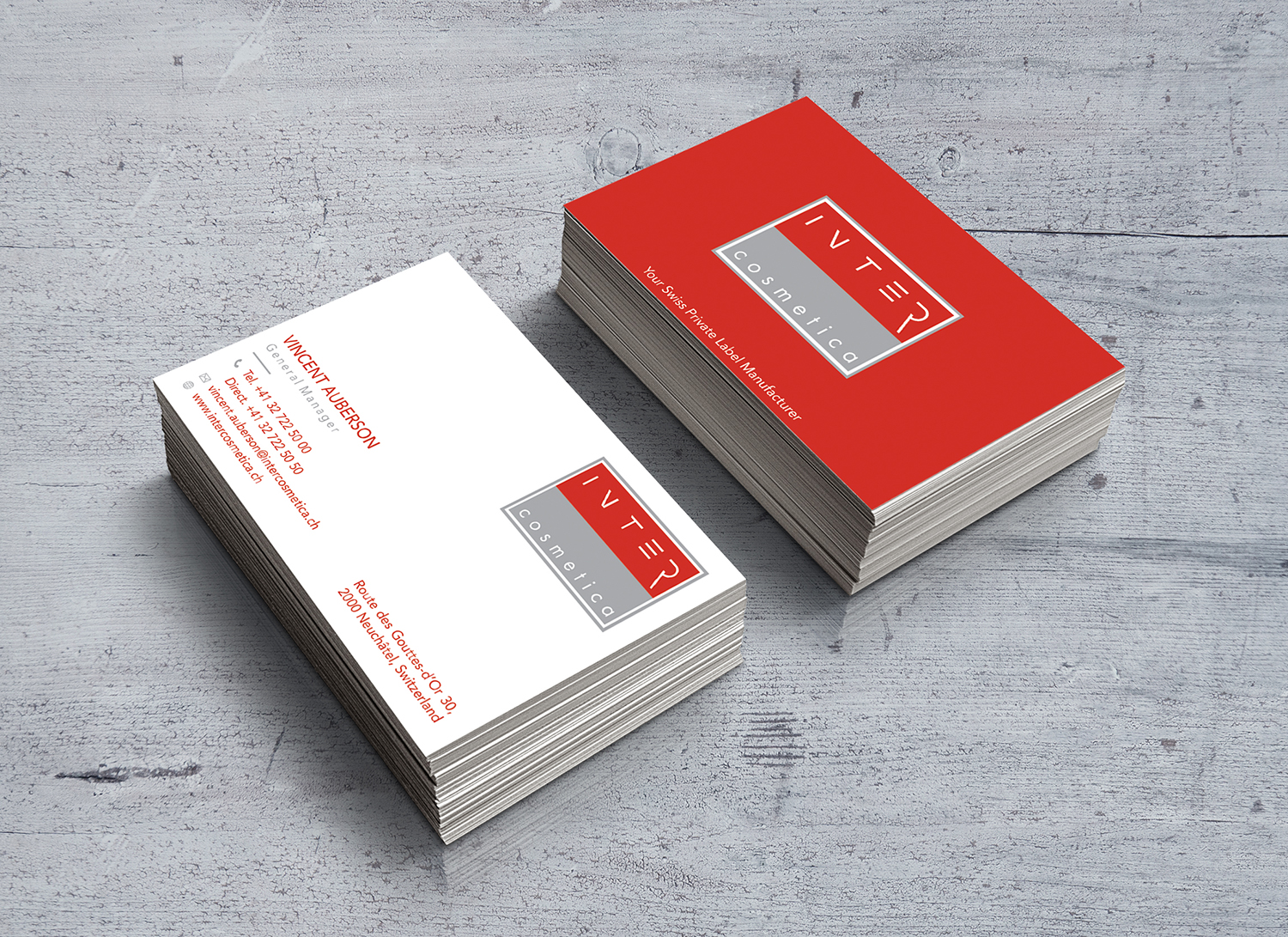 Business Card Design by dianpraditaputri for Intercosmetica Neuchâtel SA | Design #19883423