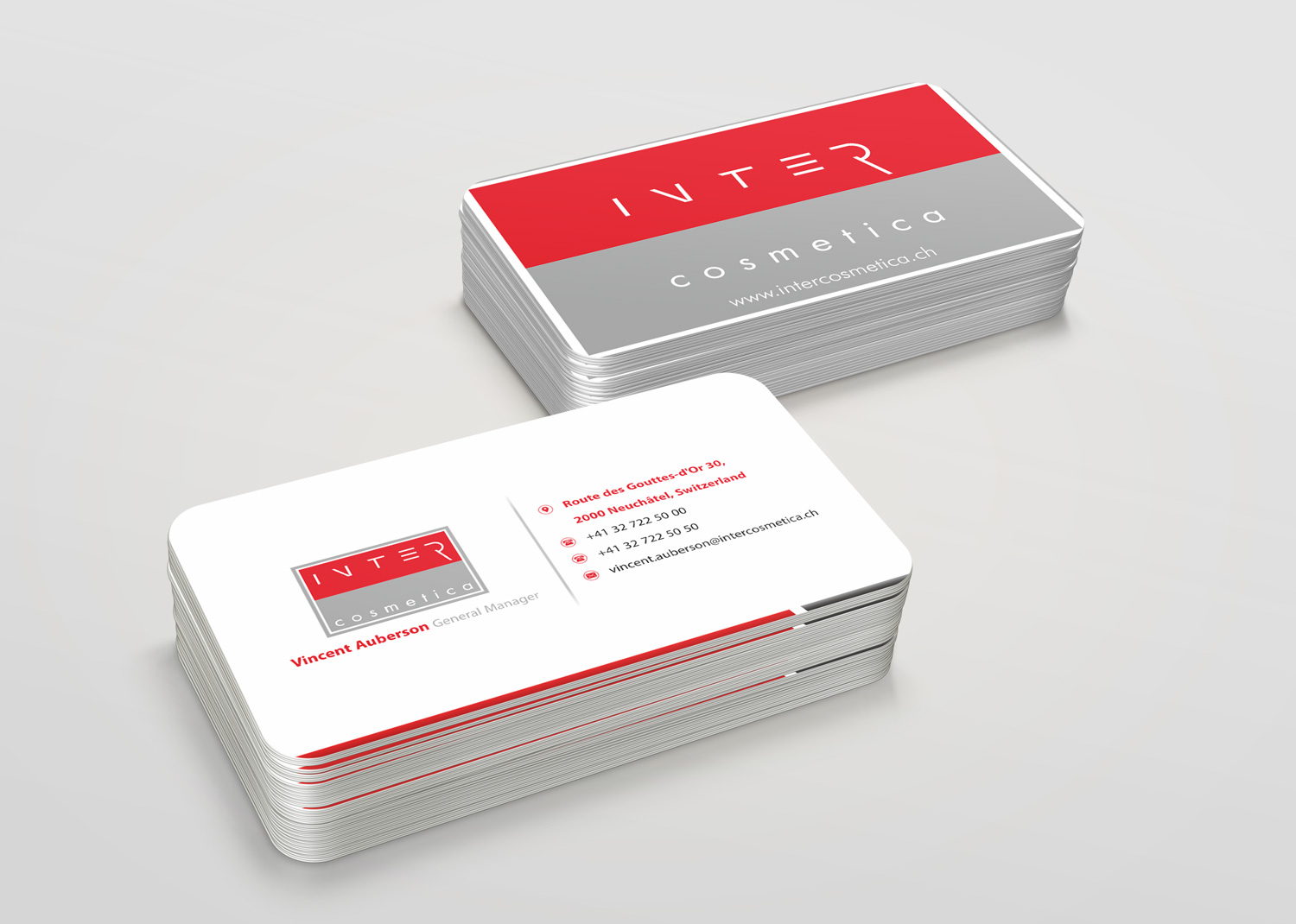 Business Card Design by Petter Goms for Intercosmetica Neuchâtel SA | Design #19886716