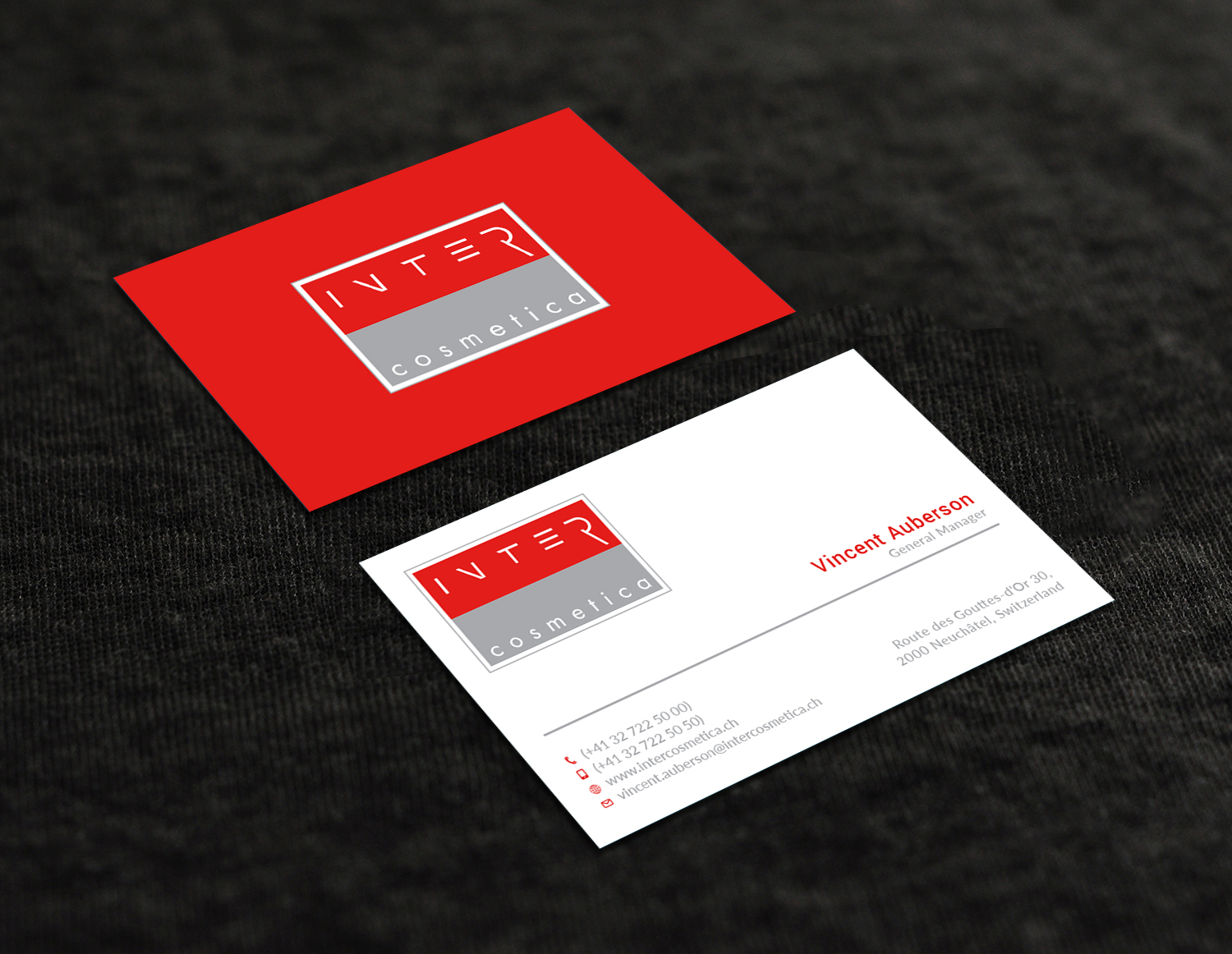 Visitenkarten-Design von Tripti Ranjan Gain für Intercosmetica Neuchâtel SA | Design #19889398