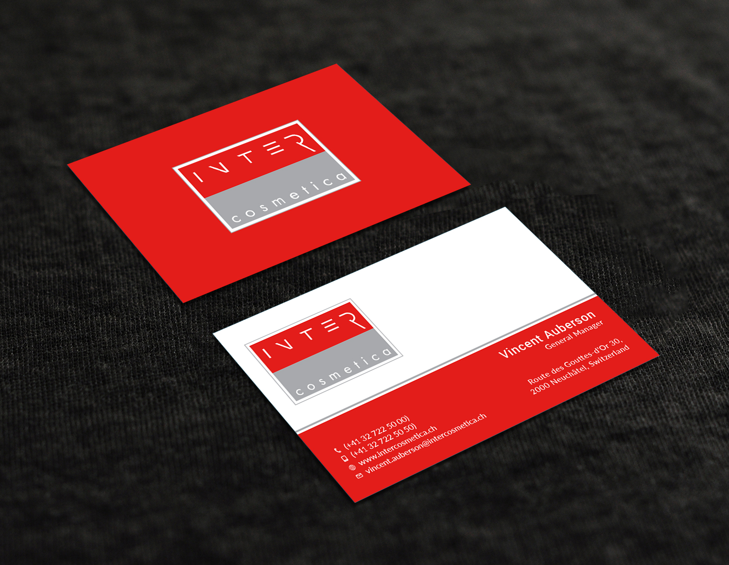 Business Card Design by Tripti Ranjan Gain for Intercosmetica Neuchâtel SA | Design #19889410