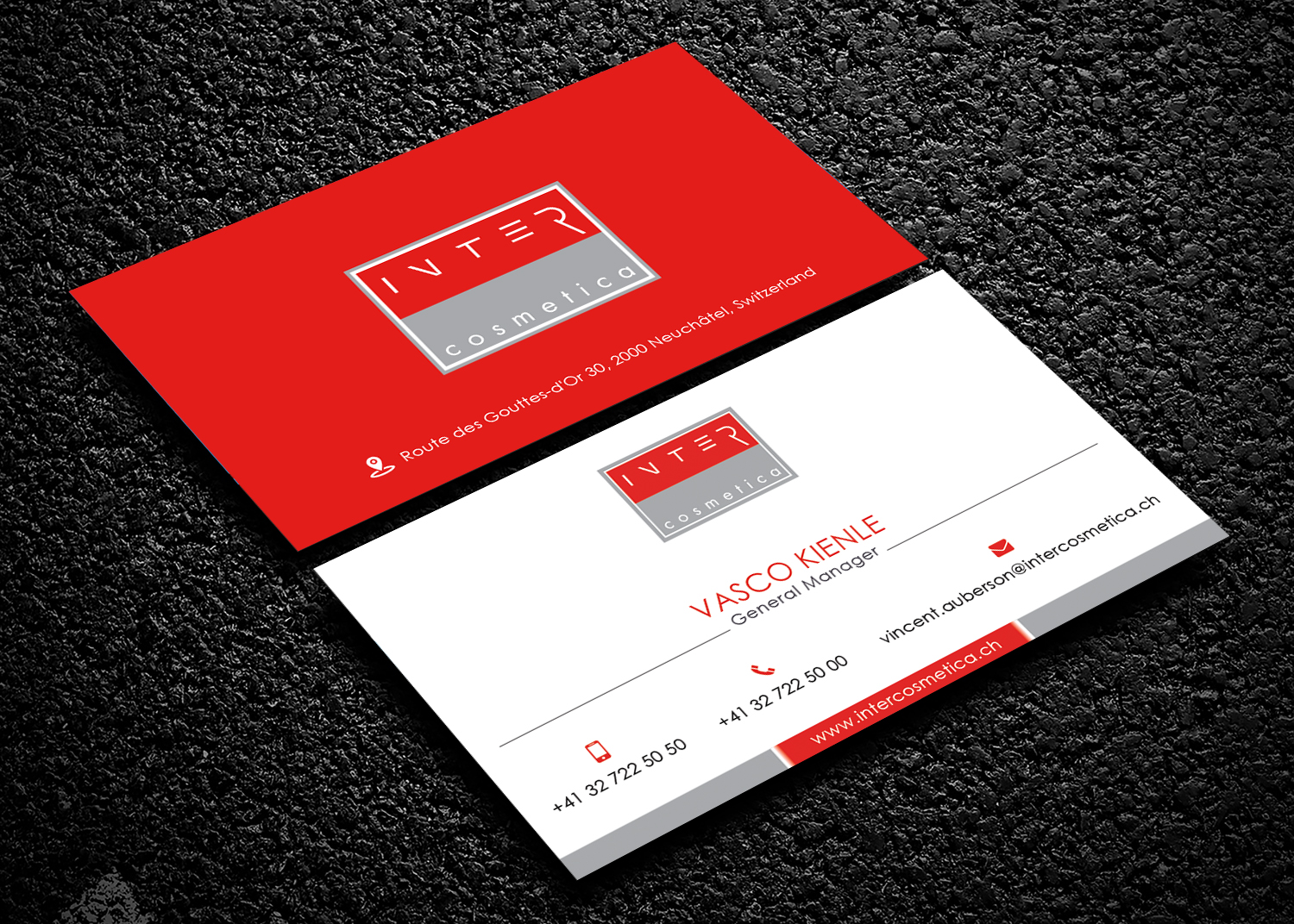 Business Card Design by Bold Pixels for Intercosmetica Neuchâtel SA | Design #19890575