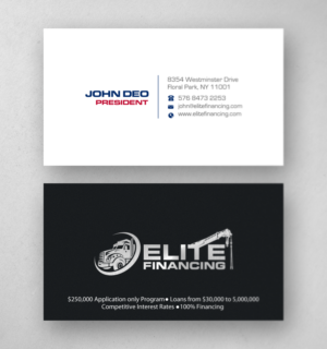 Business Card Design by Brand aid for Elite Financing LLC | Design: #19941302