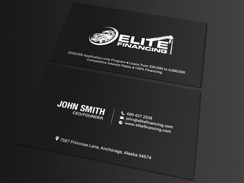 Design de Carte de Visite par chandrayaan.creative pour Elite Financing LLC | Design #19941226