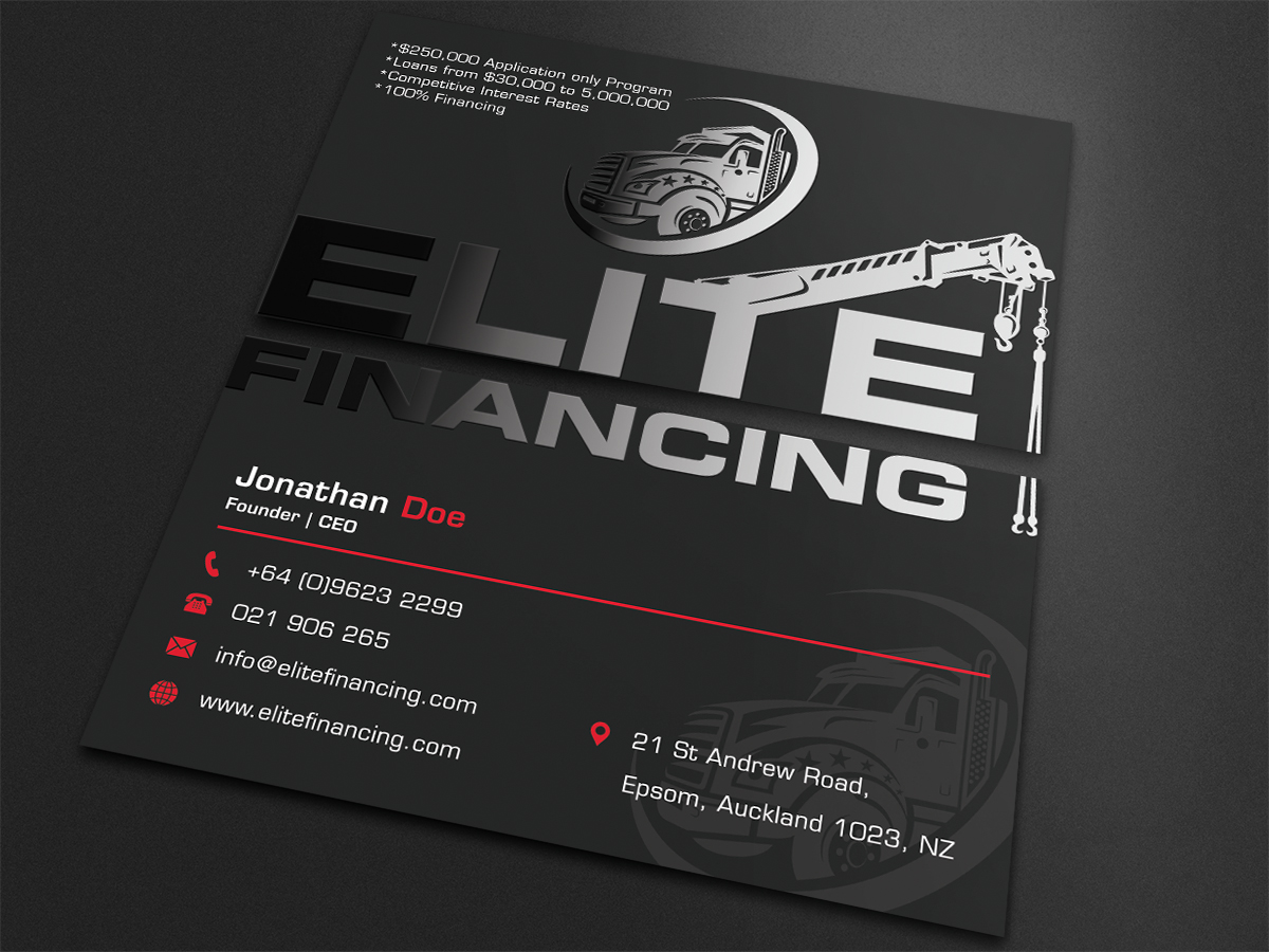 Business Card Design by Moumita_ for Elite Financing LLC | Design #19973173