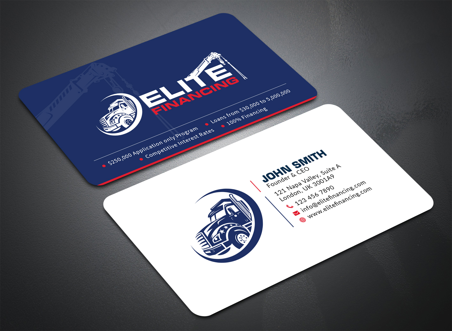Diseño de Tarjeta de Presentación por Bold Pixels para Elite Financing LLC | Diseño #19949897