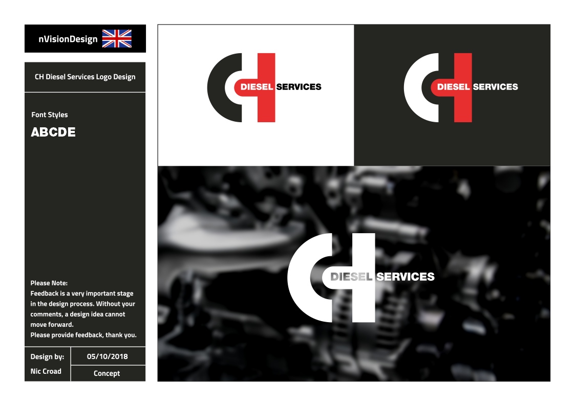 Logo Design by nvisiondesign.co.uk for CH Diesel Services | Design #19916007