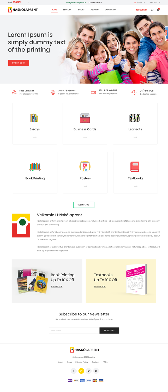 Web Design by designerkochi for Haskolaprent | Design #19967840