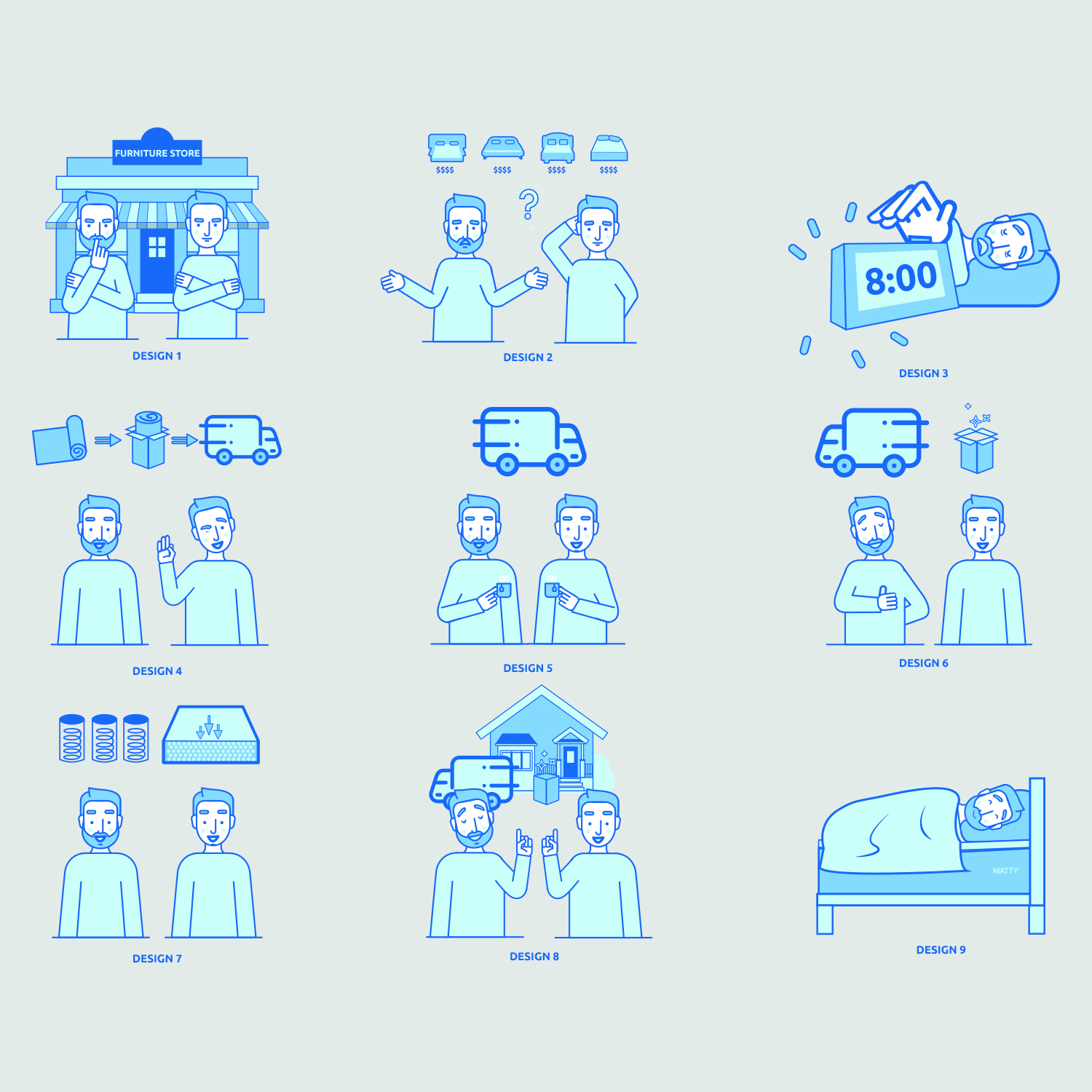 Design Illustration par SAI DESIGNS pour Matty Sleeps Inc.  | Design #20094377