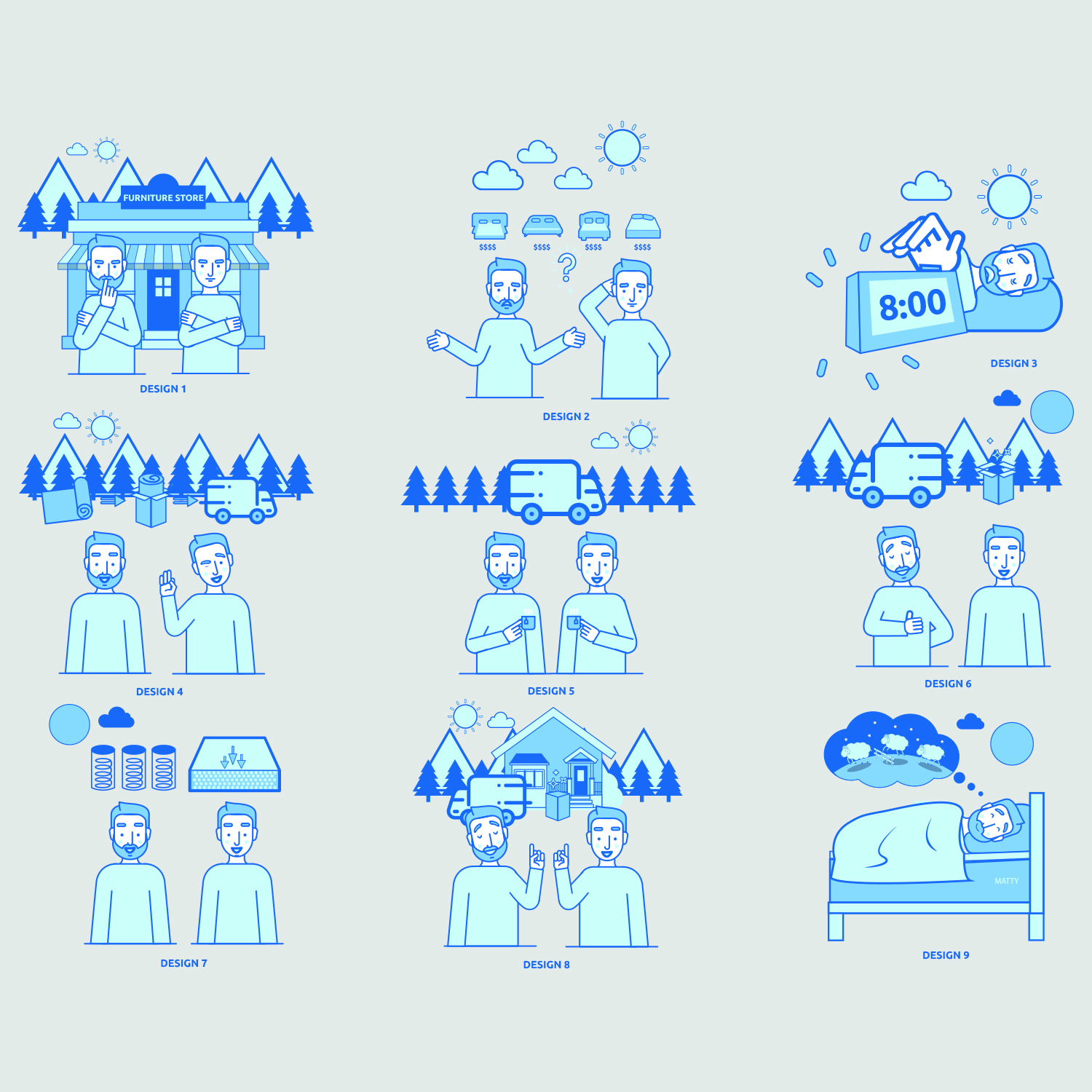 Illustration Design by SAI DESIGNS for Matty Sleeps Inc.  | Design #20104915