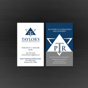 Business Card Design by Creations Box 2015 for Taylor Painting & Renovation, Inc. | Design: #19937895
