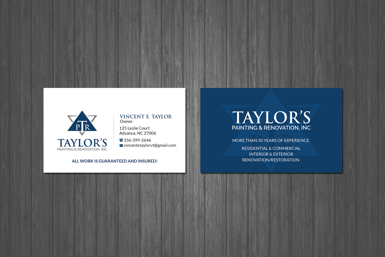 Business Card Design by Creations Box 2015 for Taylor Painting & Renovation, Inc. | Design #19937901