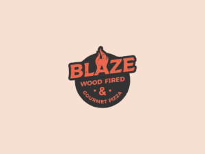 Blaze. Wood Fired and Gourmet Pizza.  | Logo Design by mldtrvs