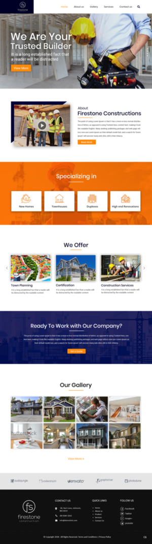 Design Wordpress par pb pour Firestone Construction | Design : #19947379