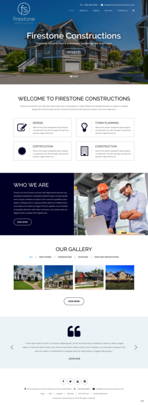 Design Wordpress par pb pour Firestone Construction | Design : #19947381