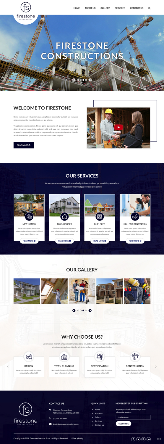 Design Wordpress par pb pour Firestone Construction | Design #19947383