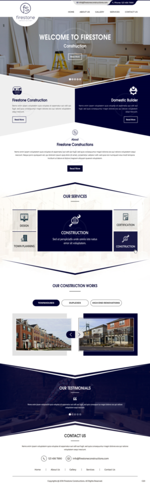 Design Wordpress par pb pour Firestone Construction | Design : #19947401