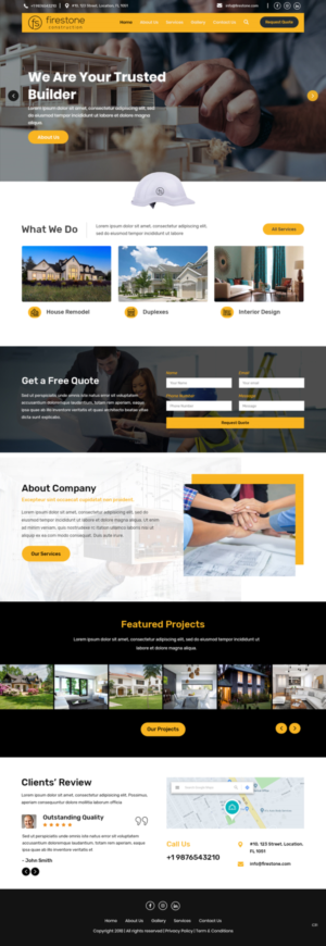 Design Wordpress par pb pour Firestone Construction | Design : #19947405