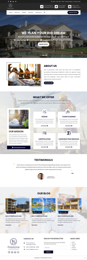 Design Wordpress par pb pour Firestone Construction | Design : #19947406