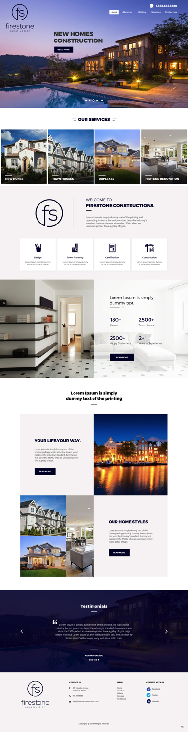 Wordpress Design by pb for Firestone Construction | Design #19947410