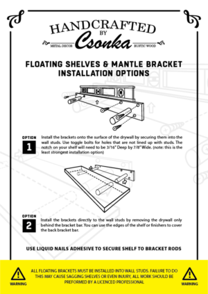 Floating Bracket installation Instructions | Graphic Design by desainerd