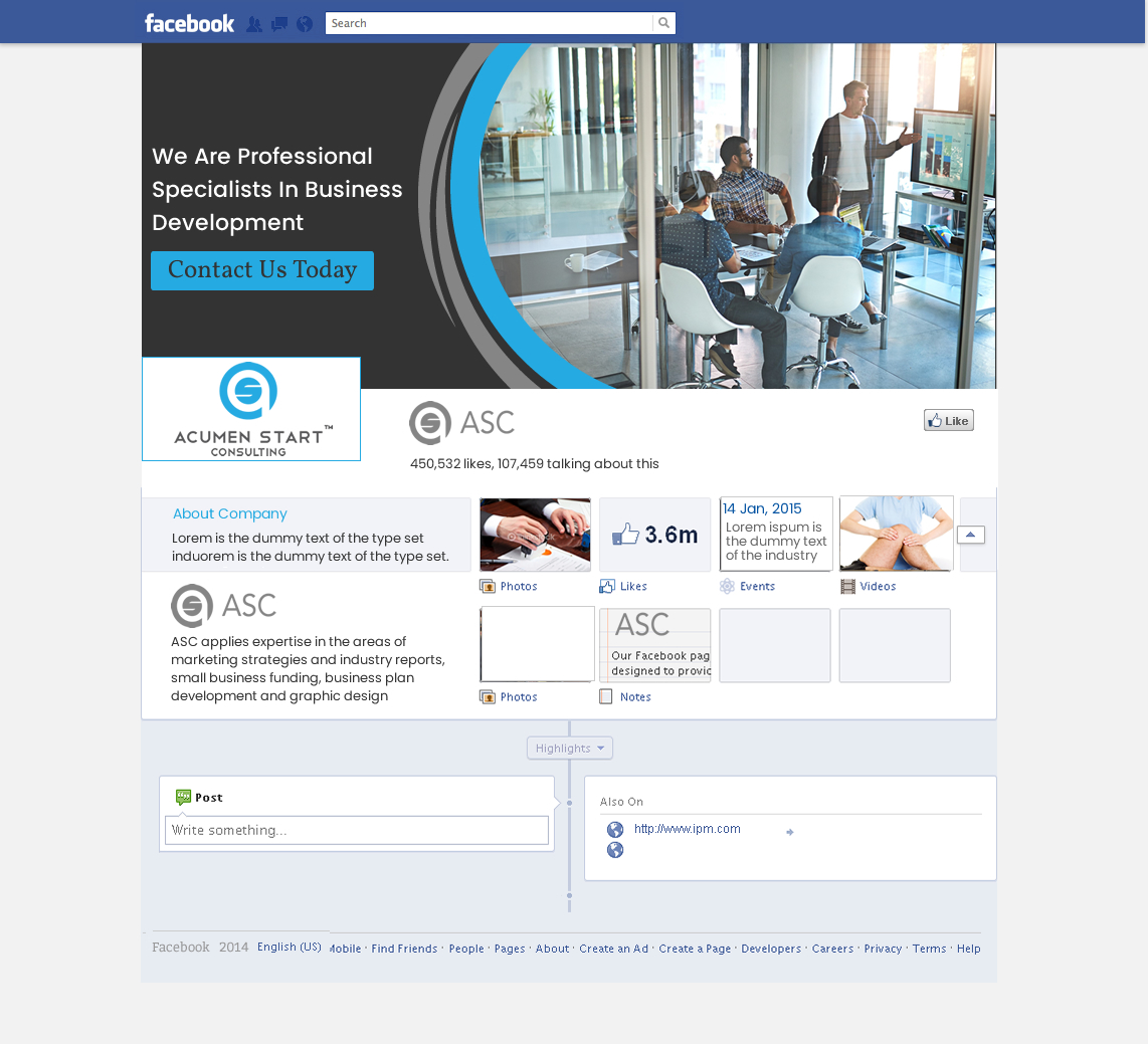 Diseño de Facebook por harmi_199 para Acumen Start Consulting | Diseño #19947688