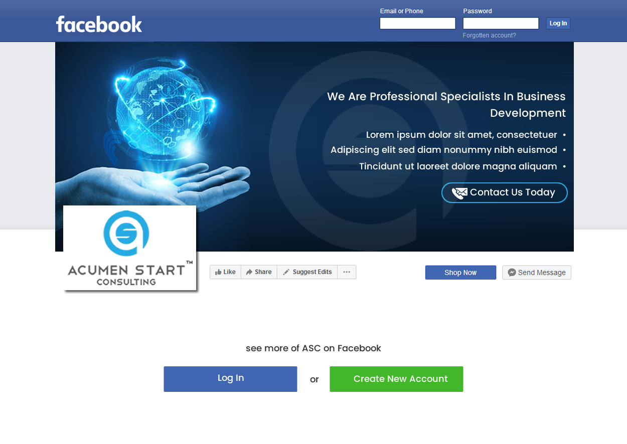 Design Facebook par harmi_199 pour Acumen Start Consulting | Design #19978098