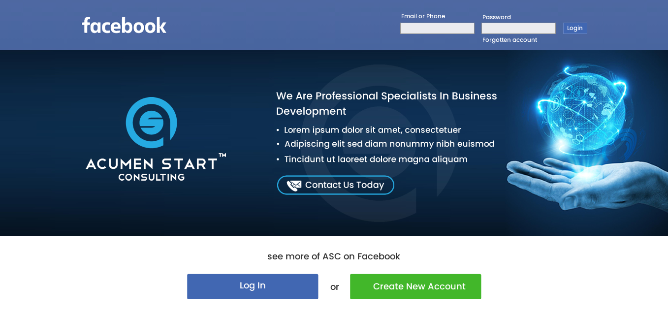 Facebook Design by harmi_199 for Acumen Start Consulting | Design #19980070