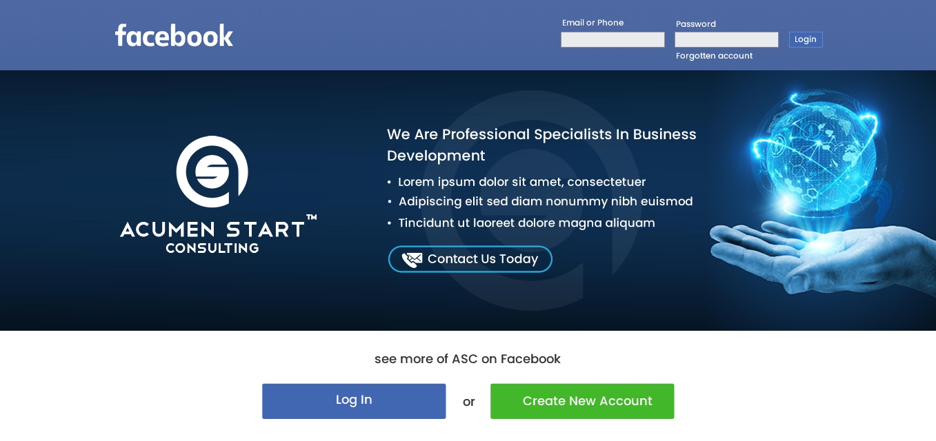Design Facebook par harmi_199 pour Acumen Start Consulting | Design : #20002934