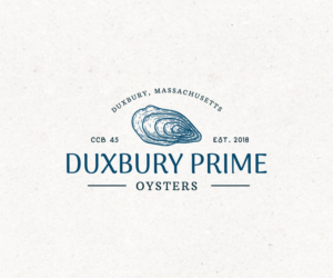 Duxbury Prime Oysters.  CCB 45 (this represents the location of the  bay where the oysters are farmed).  Duxbury, Massachusetts | Diseño de Logo por 91.kremena.petrova