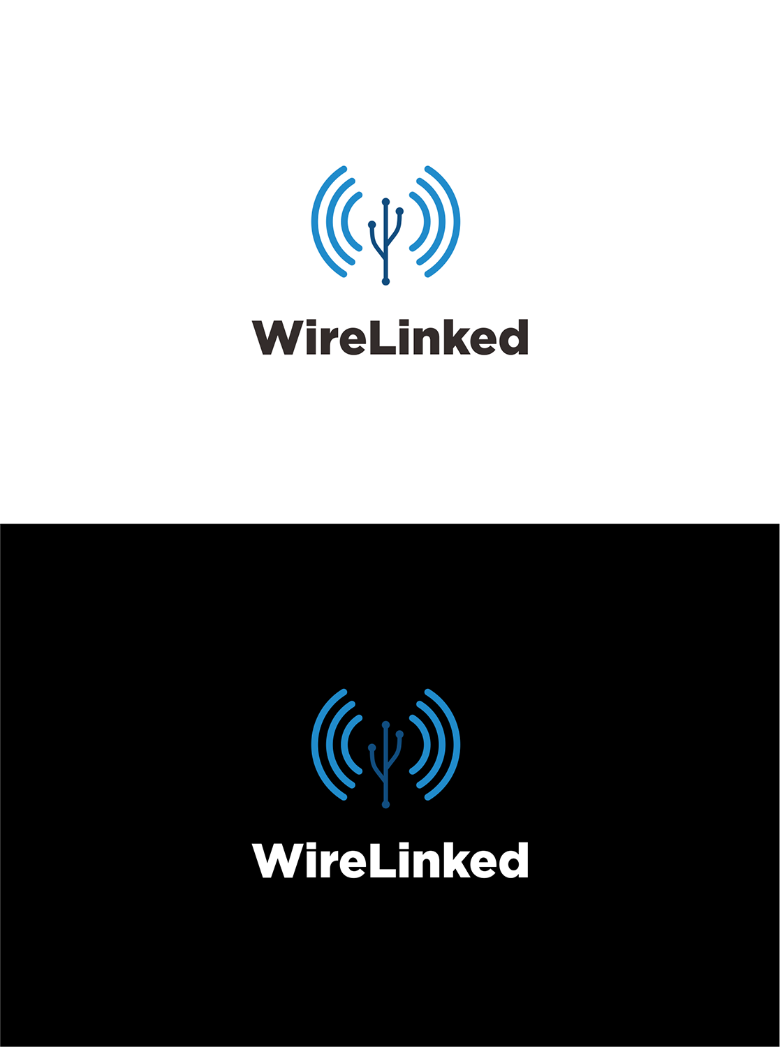 Logo Design by Ikan Mas Design for Wirelinked, LLC. | Design #19953462