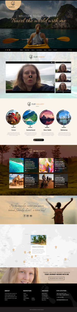 Travel video blogger needs website design | Diseño Web por chandrayaan.creative
