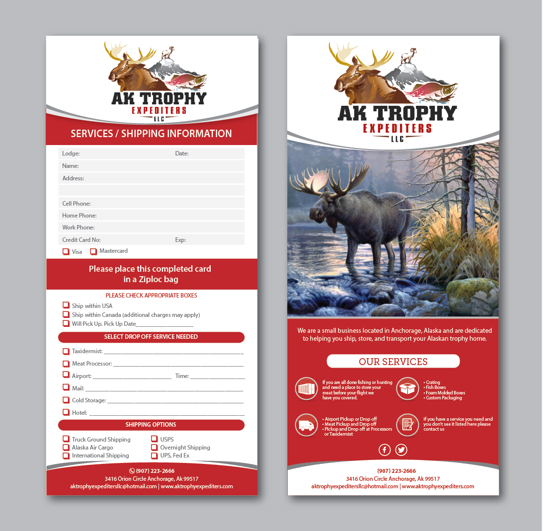 Flyer Design by alex989 for AK Trophy Expediters LLC | Design #19977601