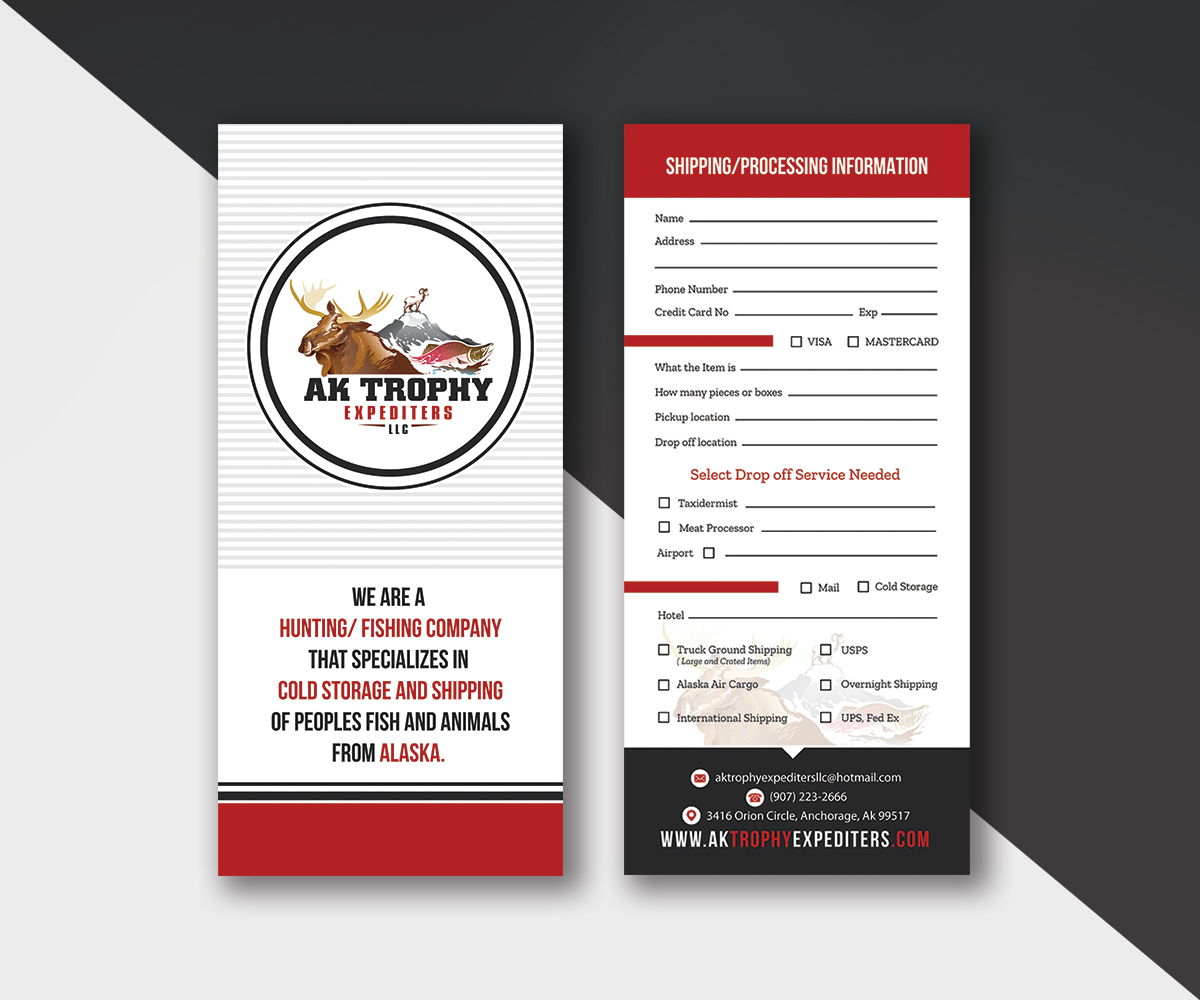 Flyer Design by JK18 for AK Trophy Expediters LLC | Design #19967989