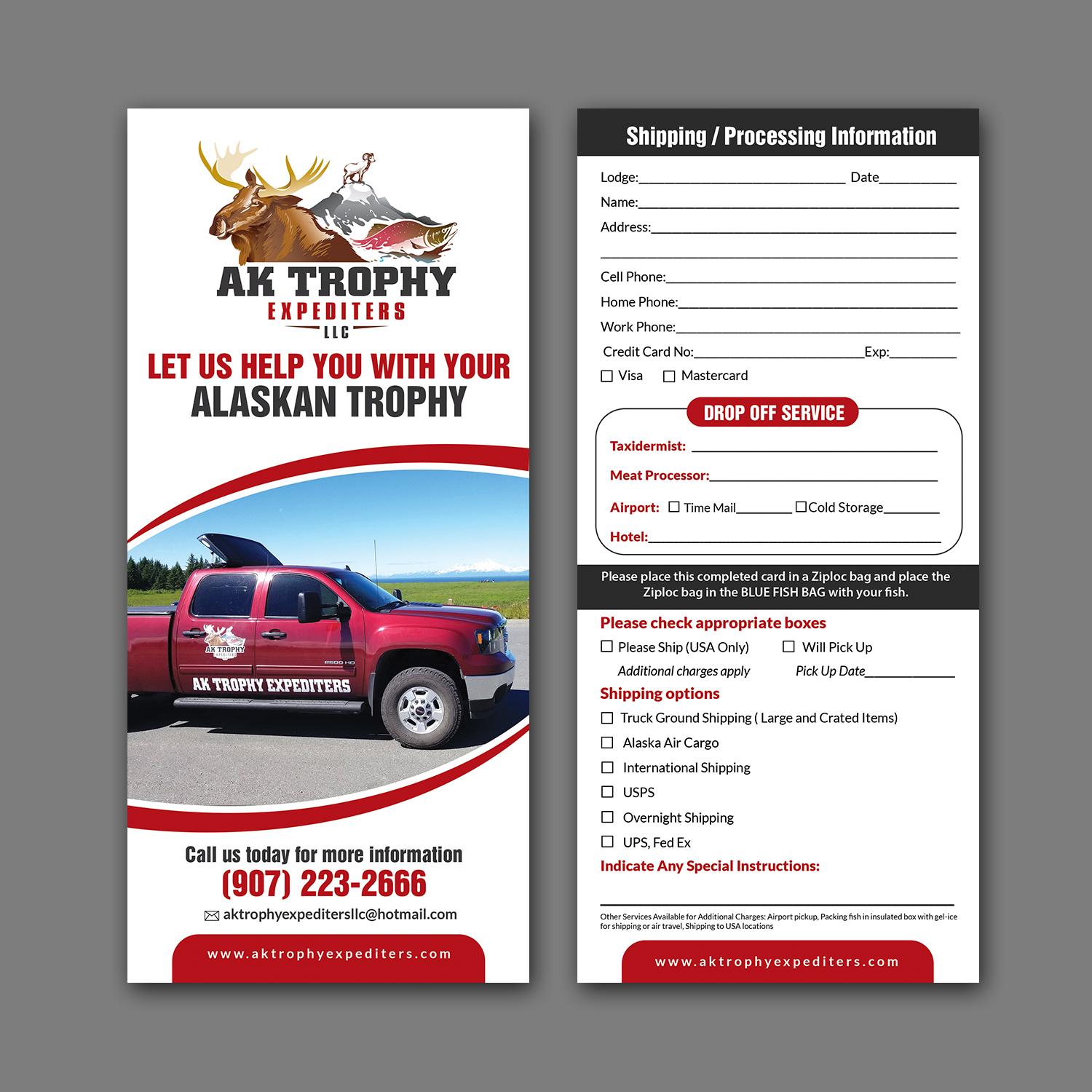 Flyer Design by aspiremedia for AK Trophy Expediters LLC | Design #19969378
